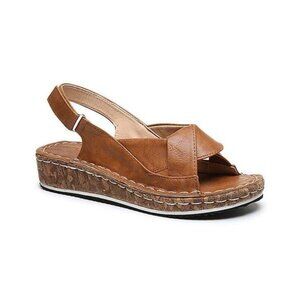PAOTMBU - Cork Slingback Short Wedge Sandal